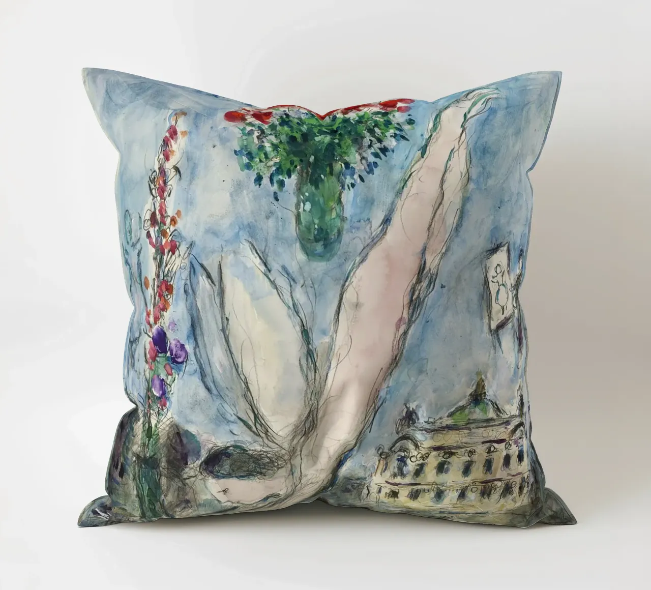 Marc Chagall L'angelo prima dell'opera cuscino da Kunze Gallery