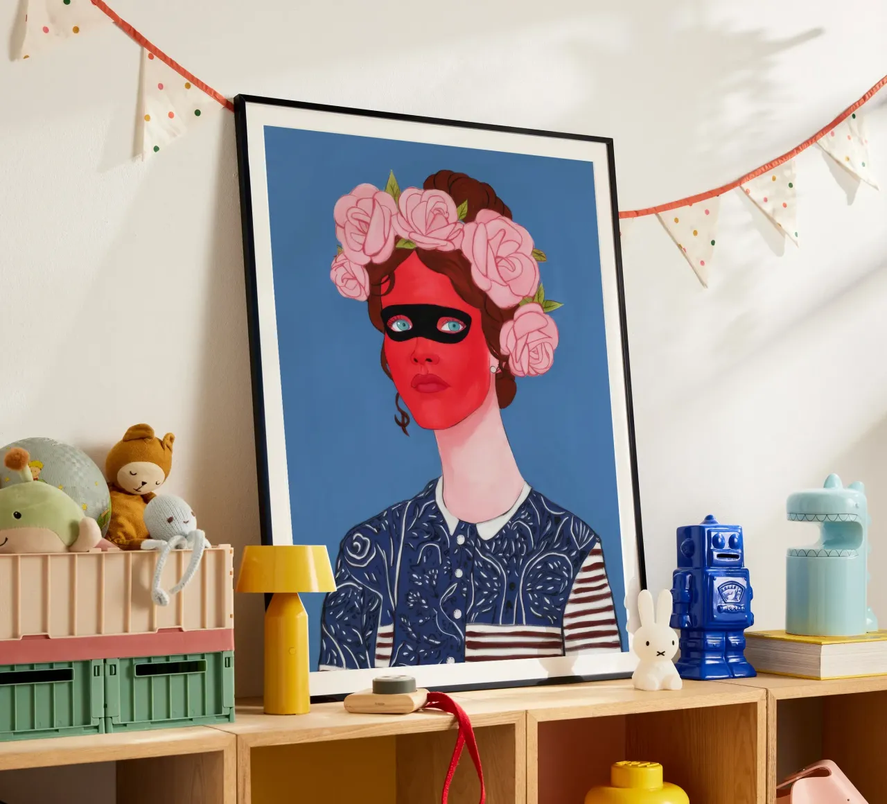 Copricapo floreale Eleganza poster con telaio in plastica da Petal Canvas