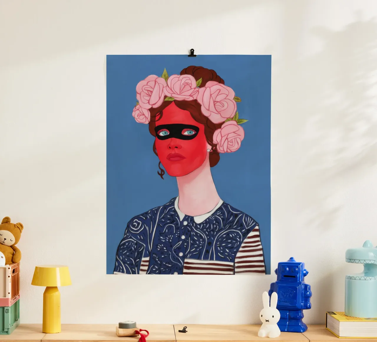 Copricapo floreale Eleganza poster con telaio in plastica da Petal Canvas