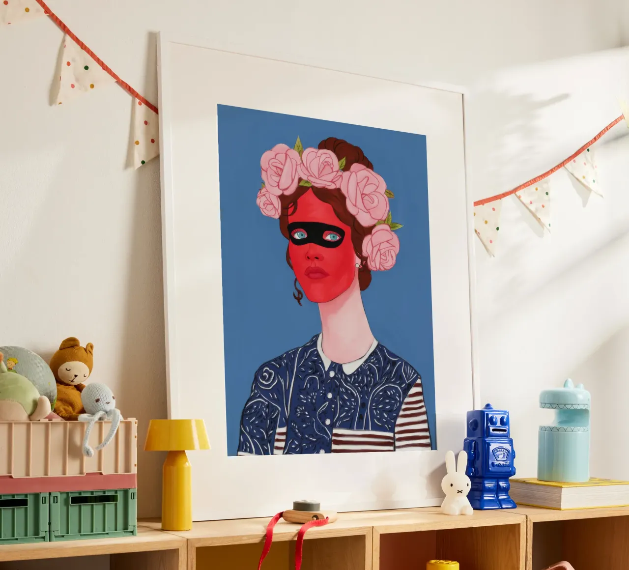 Copricapo floreale Eleganza poster con telaio in plastica da Petal Canvas