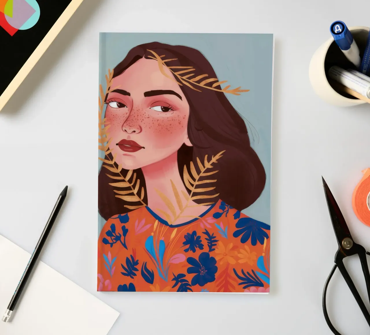 Autumnal Floral Harmony notebook by Petal Canvas