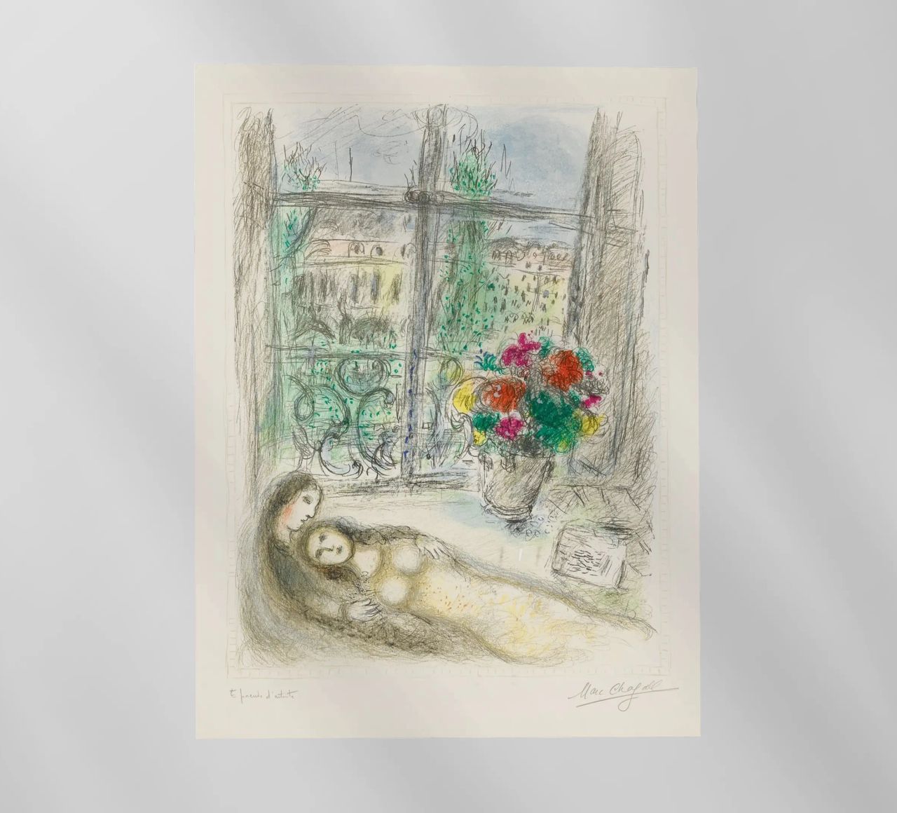 Marc Chagall Quai Des Celestins pellicola backlit da Kunze Gallery