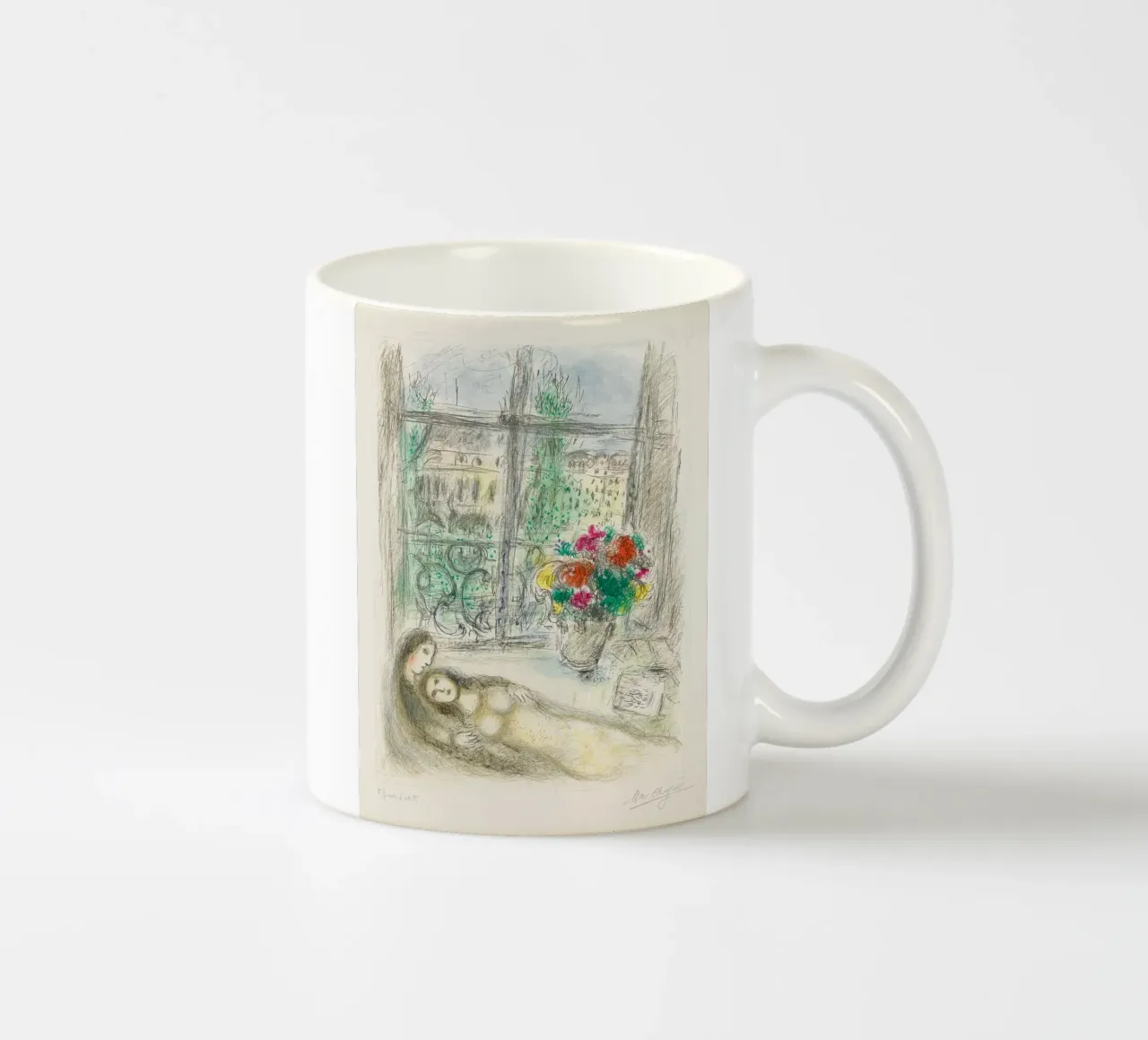 Marc Chagall Quai Des Celestins Keramik Tasse von Kunze Gallery