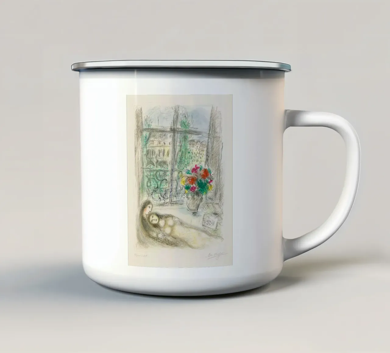 Marc Chagall Quai Des Celestins enamel mug by Kunze Gallery