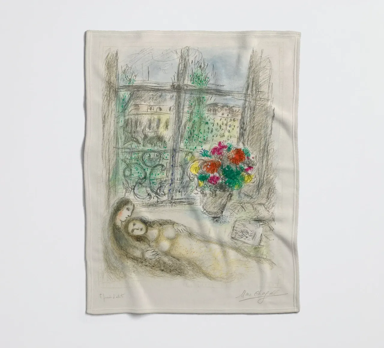 Marc Chagall Quai Des Celestins coperta in pile da Kunze Gallery