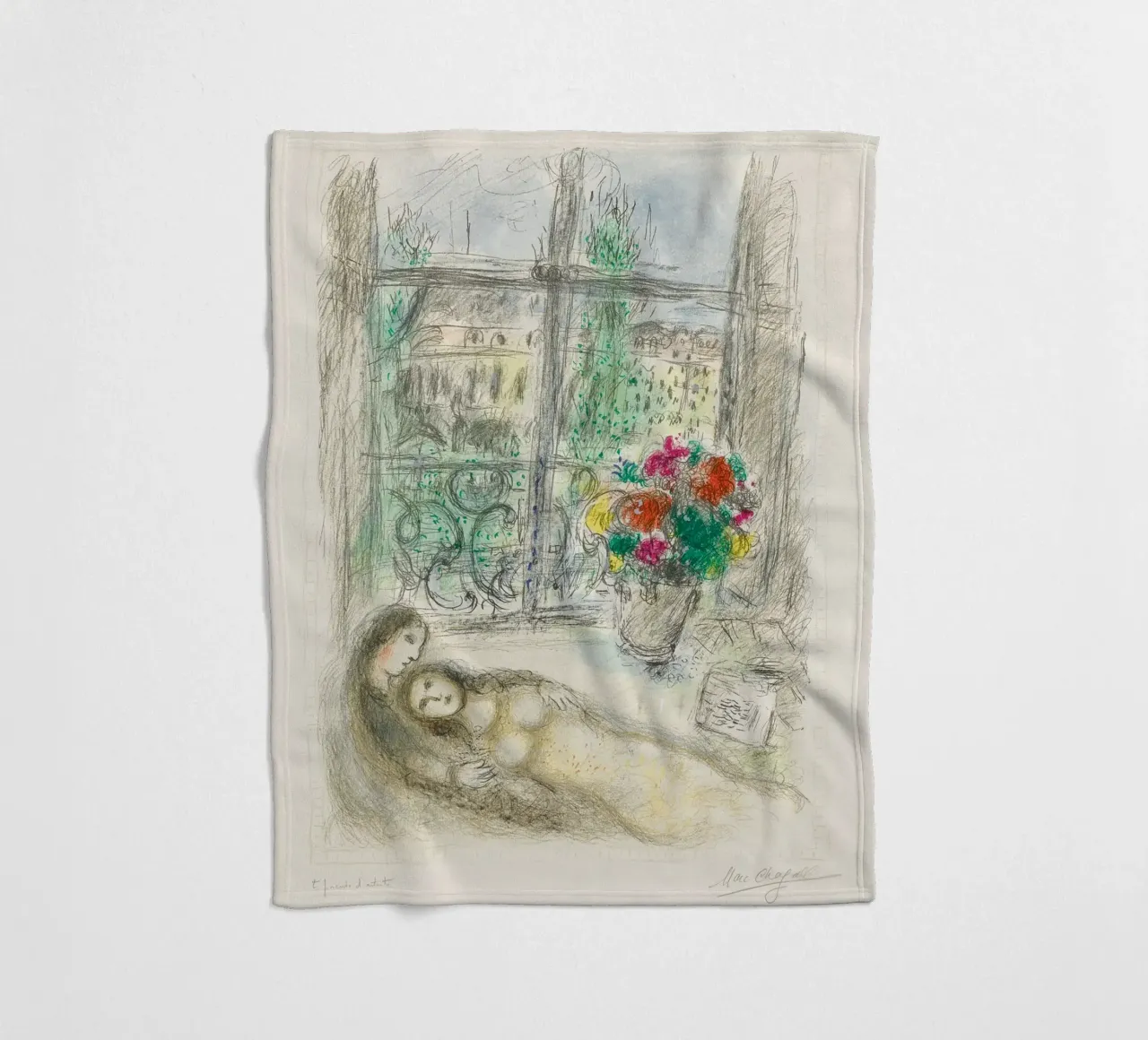Marc Chagall Quai Des Celestins coperta in pile da Kunze Gallery