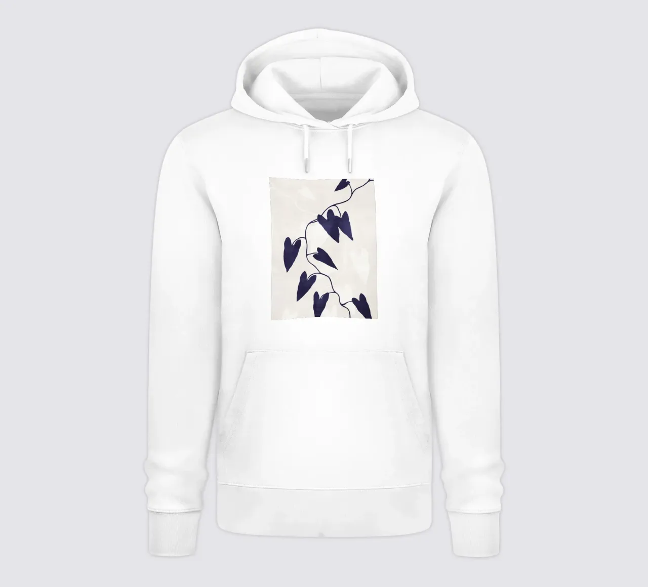 Abstract Botanical no. 8 Indigo felpa con cappuccio da adrianooliveira