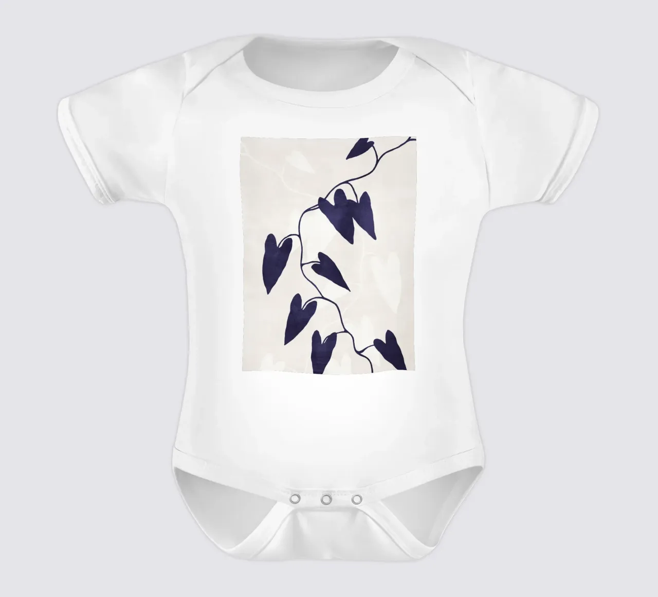Abstract Botanical no. 8 Indigo body neonato maniche corte da adrianooliveira