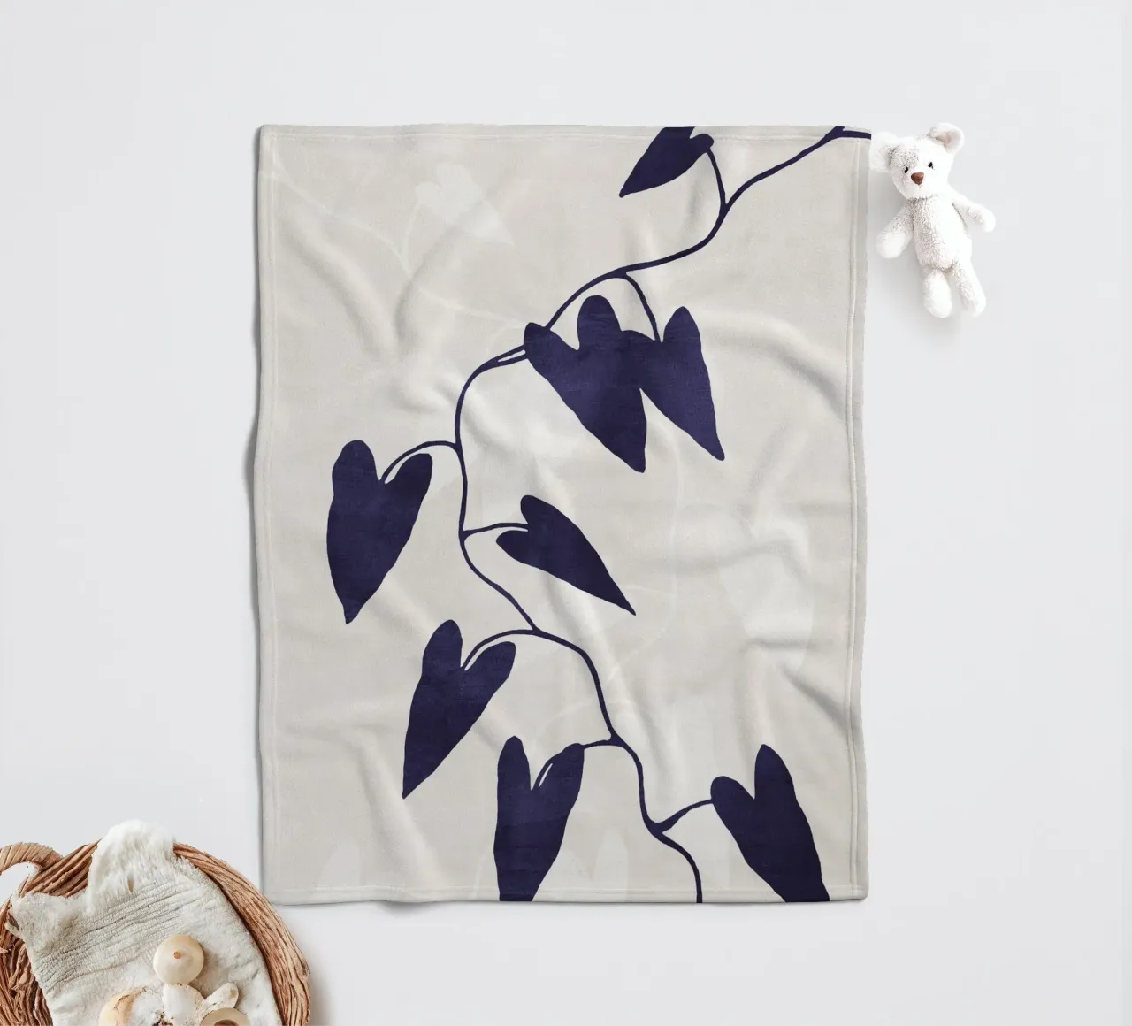 Abstract Botanical no. 8 Indigo coperta in pile da adrianooliveira