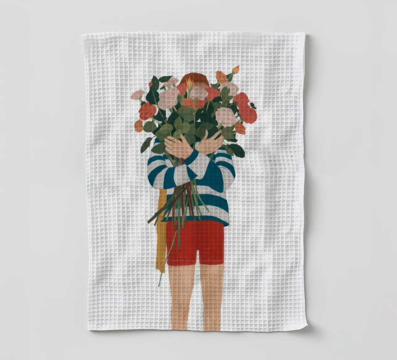 Bliss Bouquet tea towel by Petal Canvas