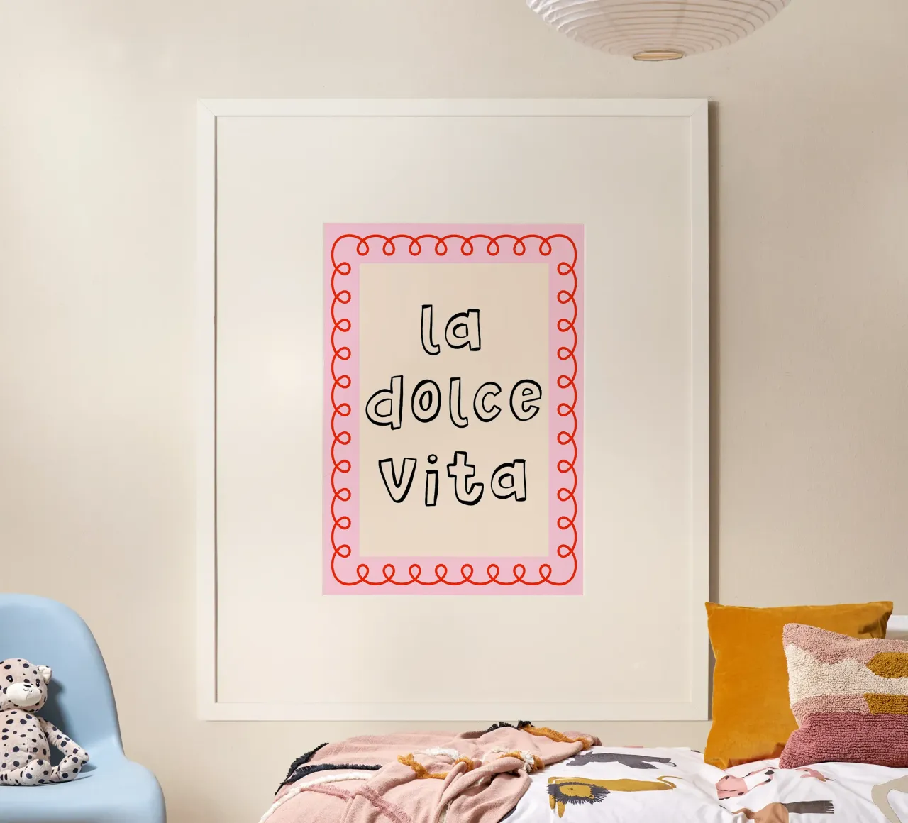 La Dolce Vita Typography poster con telaio in legno da Attaboy Dsgn