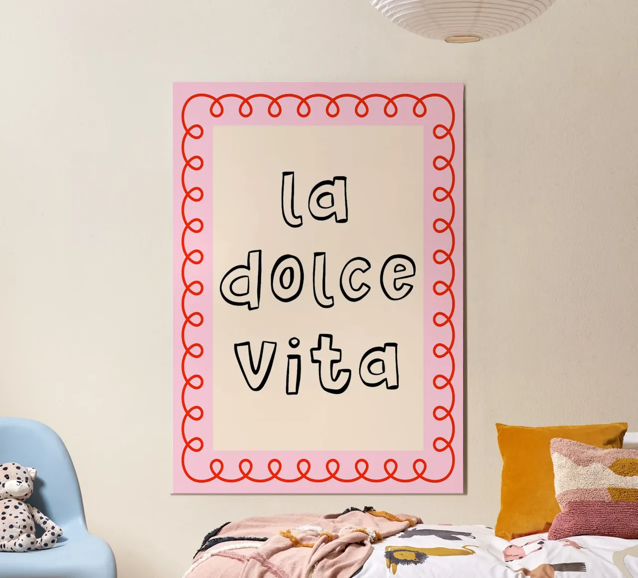 La Dolce Vita Typography poster con telaio in legno da Attaboy Dsgn