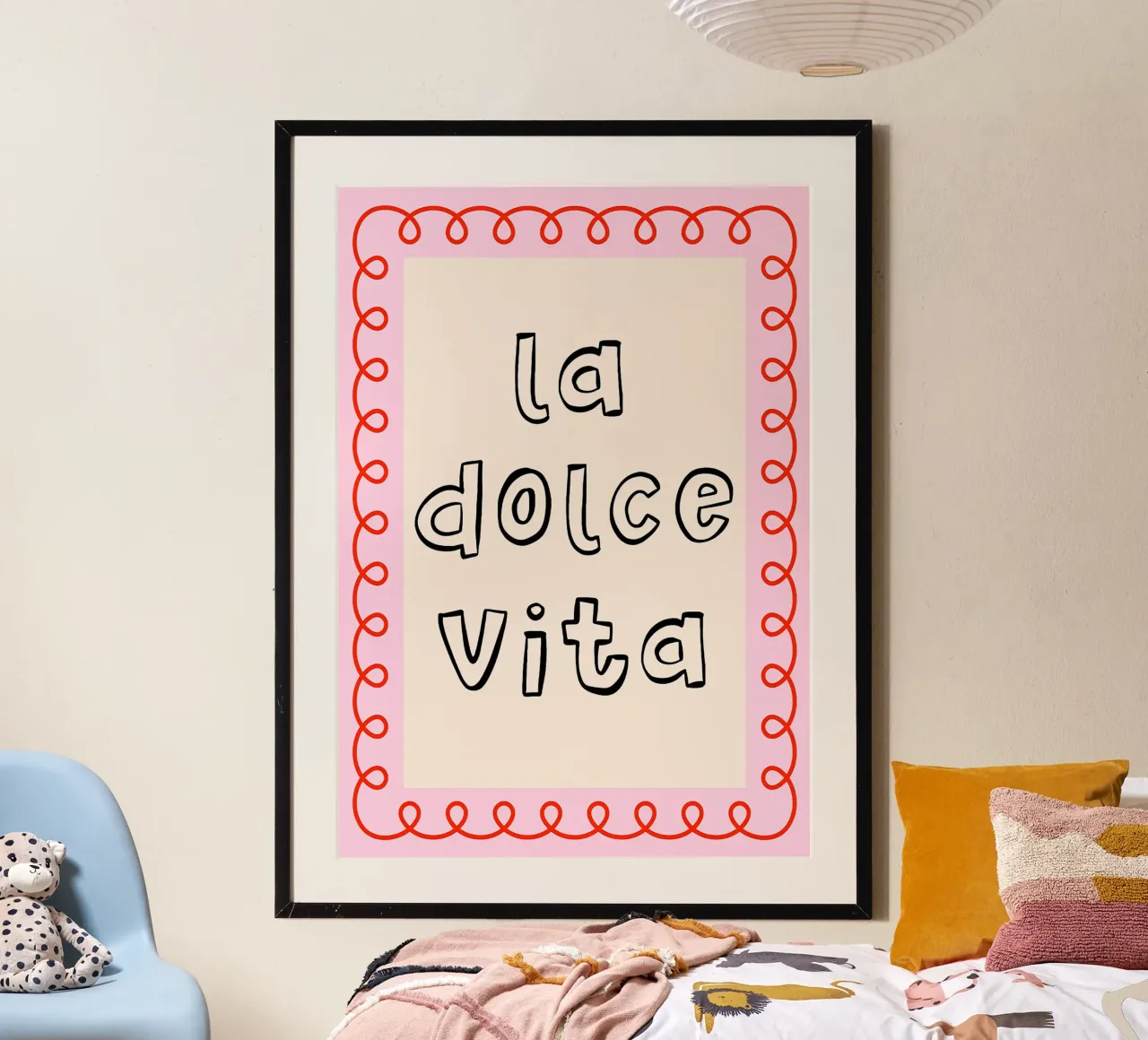 La Dolce Vita Typography poster con telaio in legno da Attaboy Dsgn