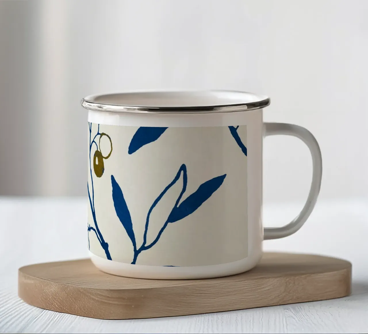 Olive Branch - Blue tazza in smalto da adrianooliveira