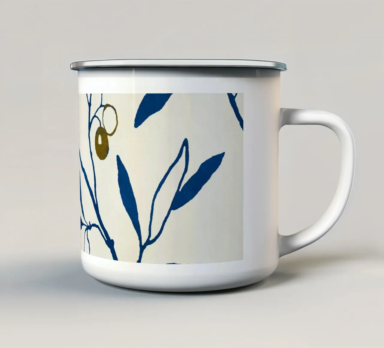 Olive Branch - Blue tazza in smalto da adrianooliveira