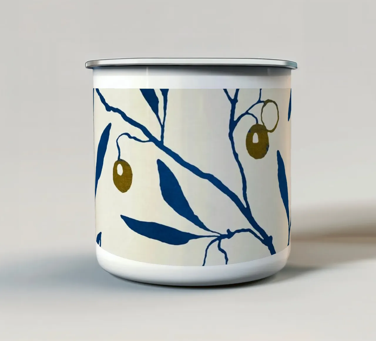Olive Branch - Blue tazza in smalto da adrianooliveira
