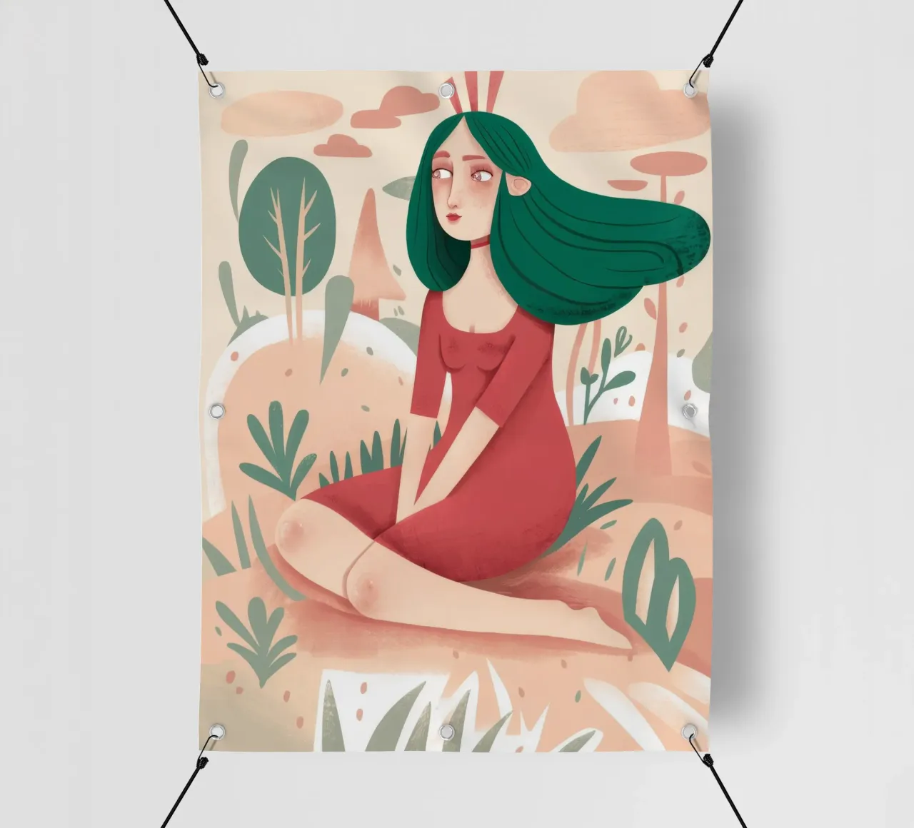 Meditazione in un giardino tranquillo telo in pvc da Petal Canvas