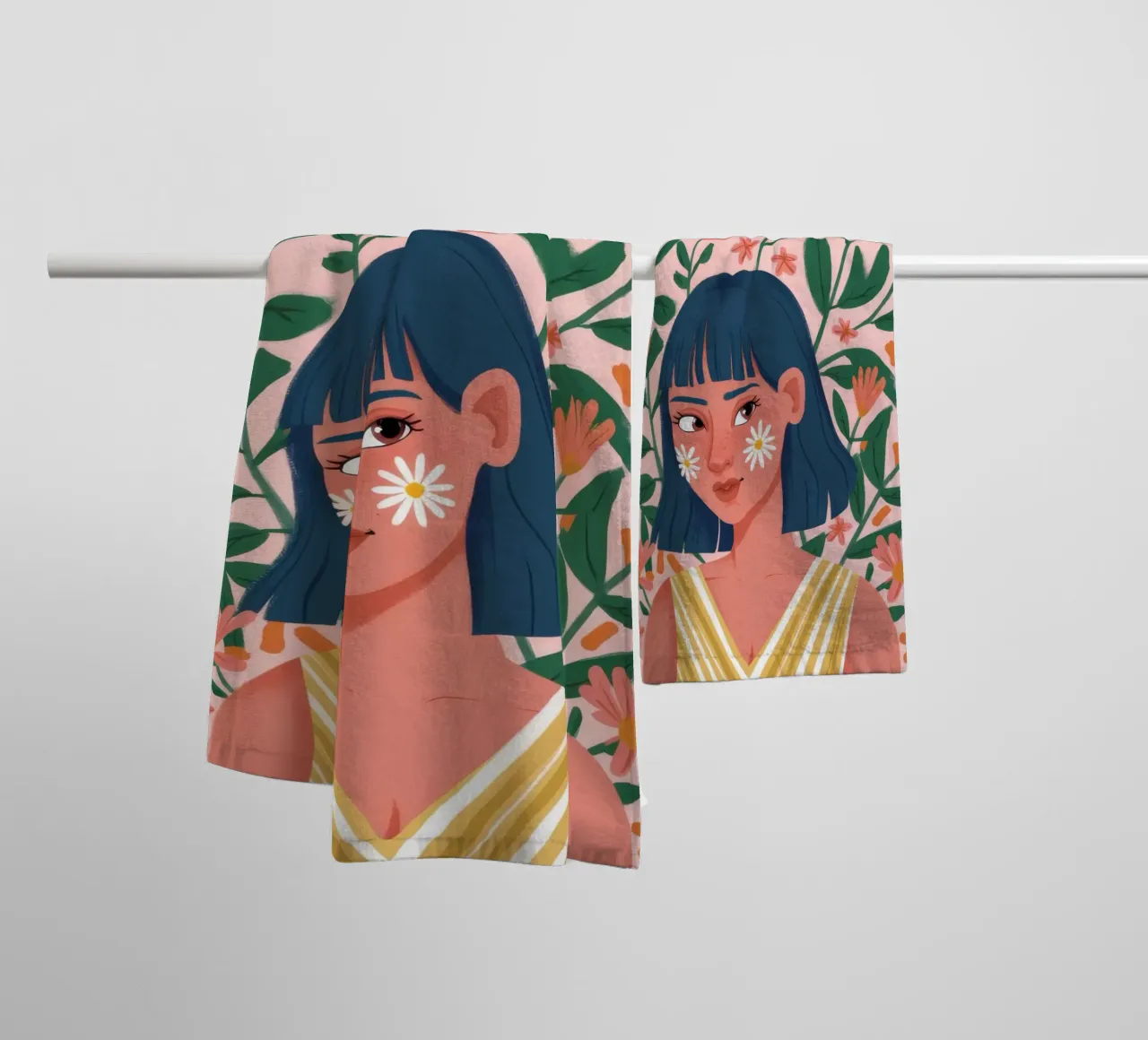 Botanische rust badhanddoek van Petal Canvas