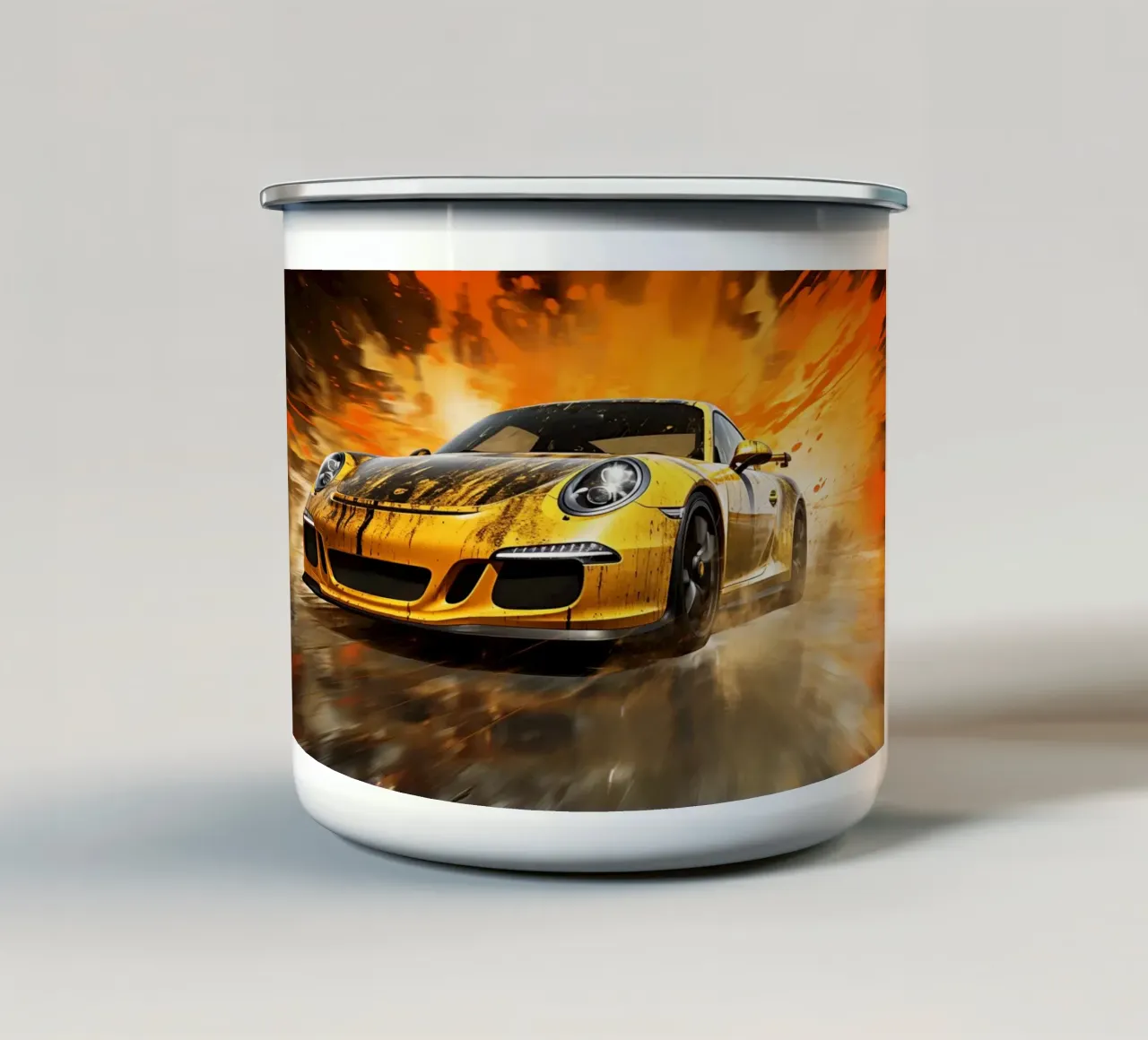 Auto d'epoca tazza in smalto da Imagine