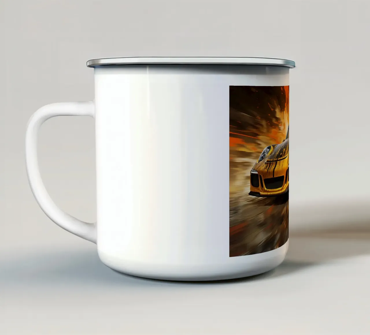 Auto d'epoca tazza in smalto da Imagine