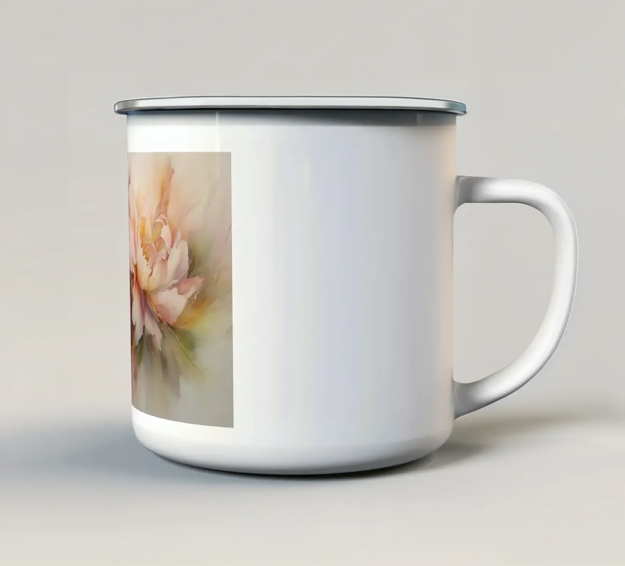 Fiori rosa tazza in smalto da Imagine