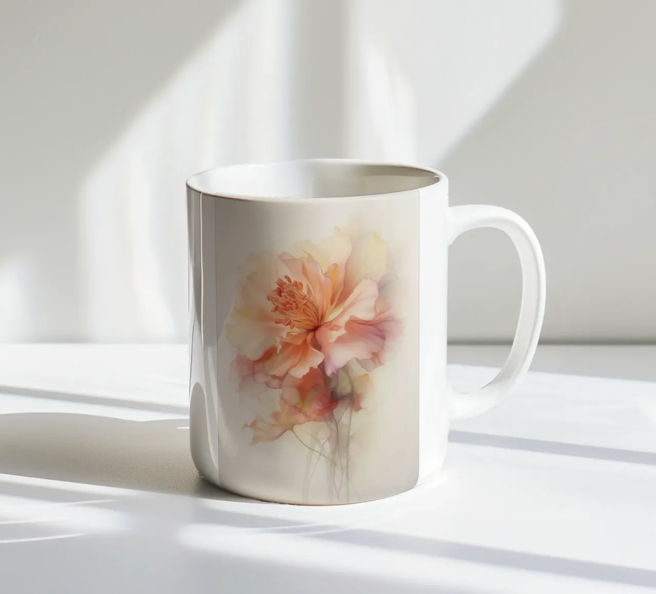 Fiore in rosa tenue tazza in ceramica da Imagine