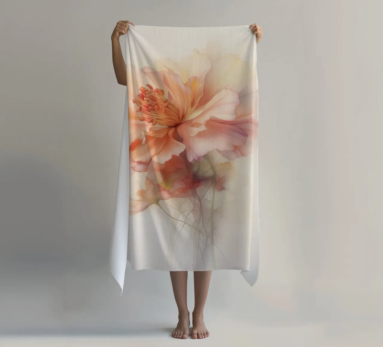 Fiore in rosa tenue telo mare da Imagine