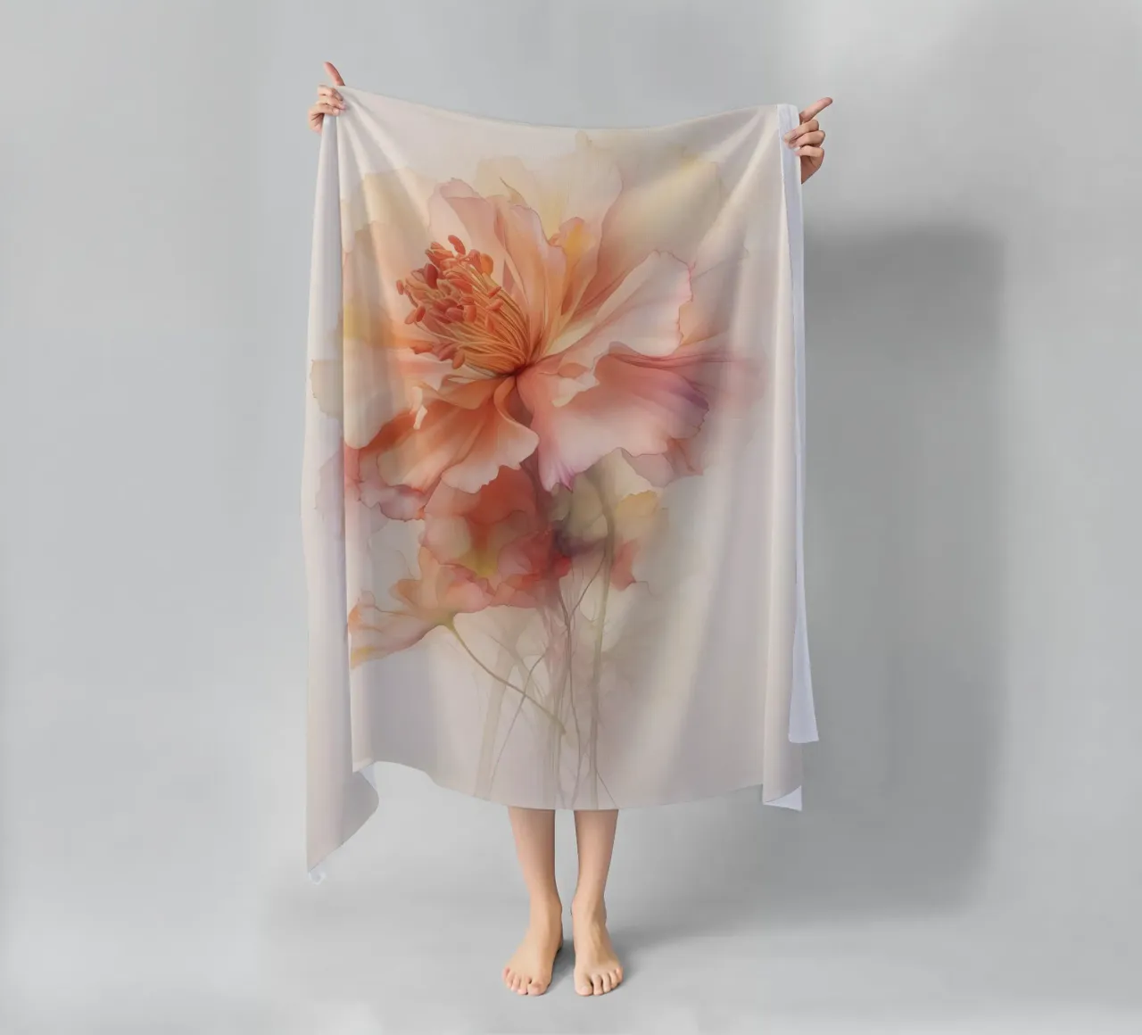 Fiore in rosa tenue telo mare da Imagine