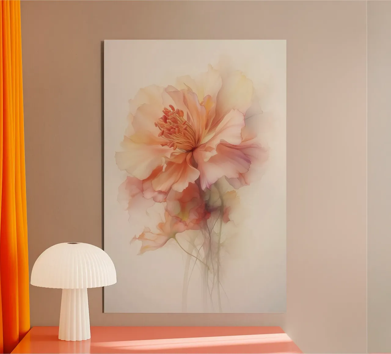 Fiore in rosa tenue alluminio dibond da Imagine