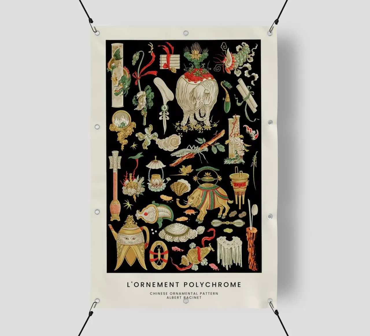 Racinet -  Chinese Ornamental Pattern telo in pvc da Vintage by JUNIQE