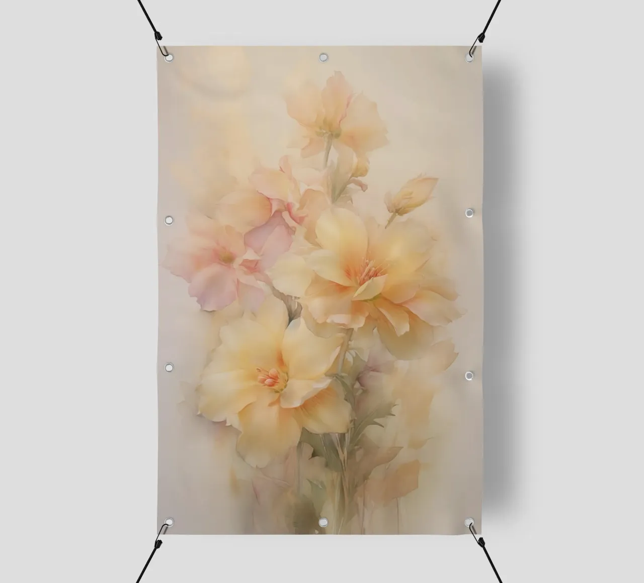 Fiori dai colori tenui telo in pvc da Imagine