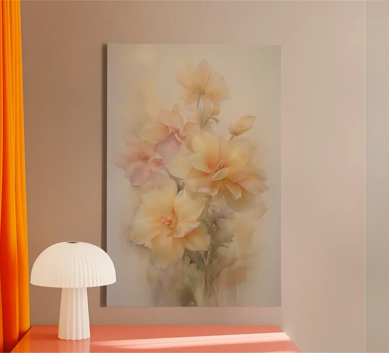 Fiori dai colori tenui tela con Cornice a cassetta da Imagine