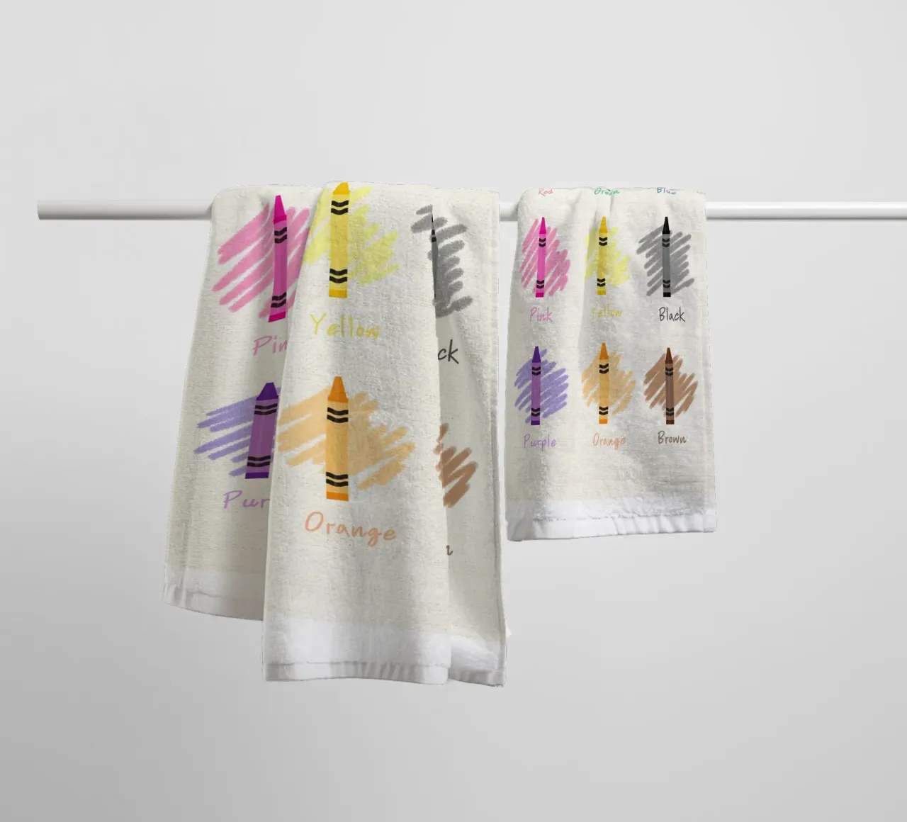 Learn Colors with Crayons – Educational Nursery Print towel by Sprouts & Sparks