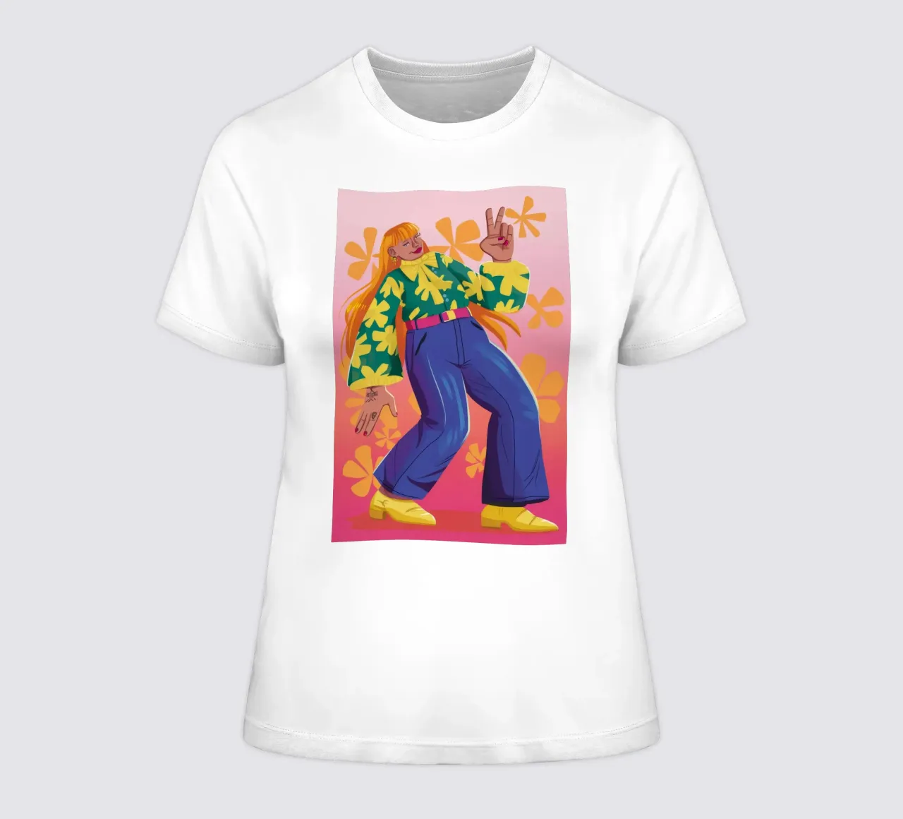 Dynamic Expression women's fitted t-shirt by Petal Canvas