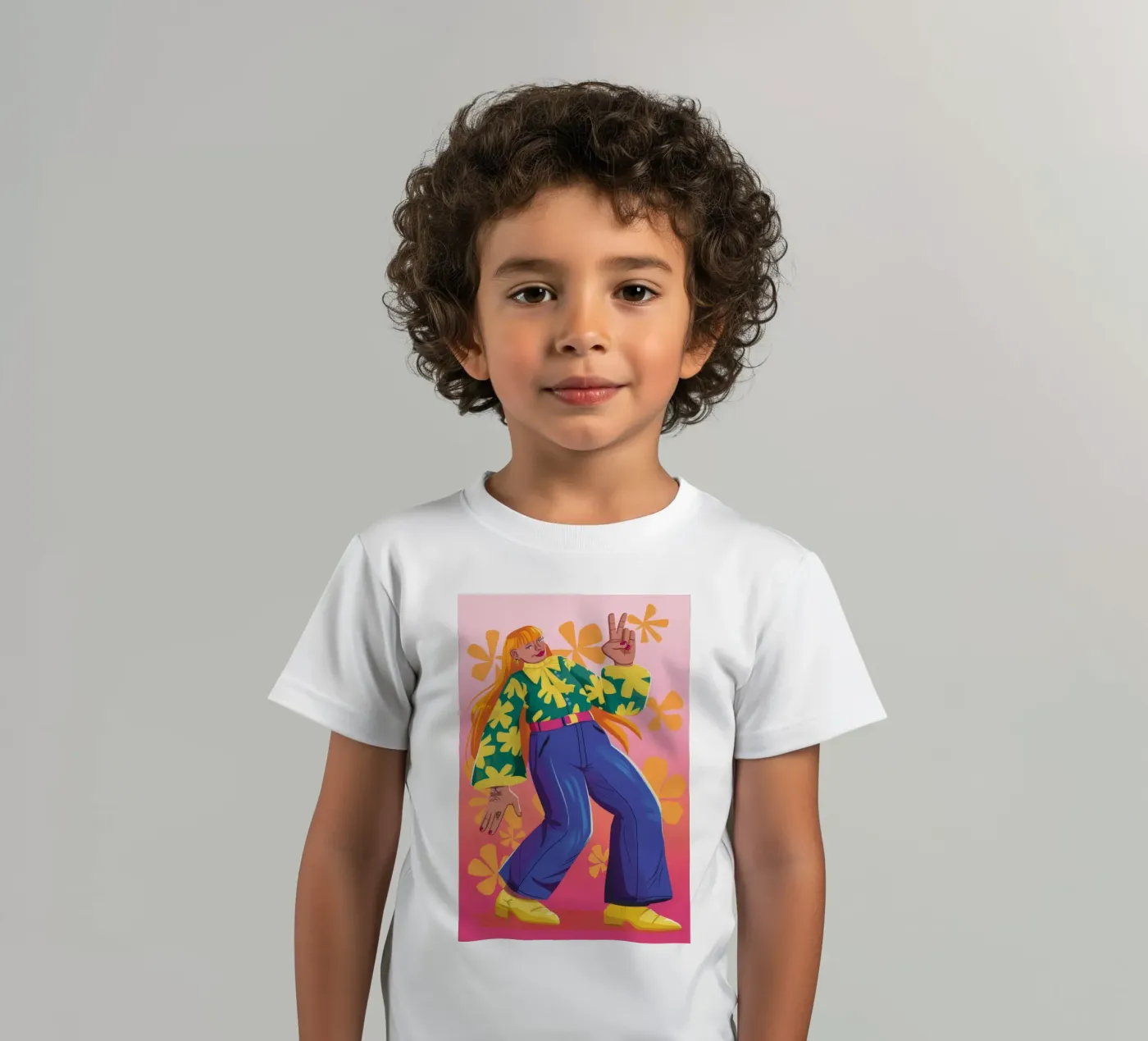 Dynamischer Ausdruck Kinder T-Shirt von Petal Canvas
