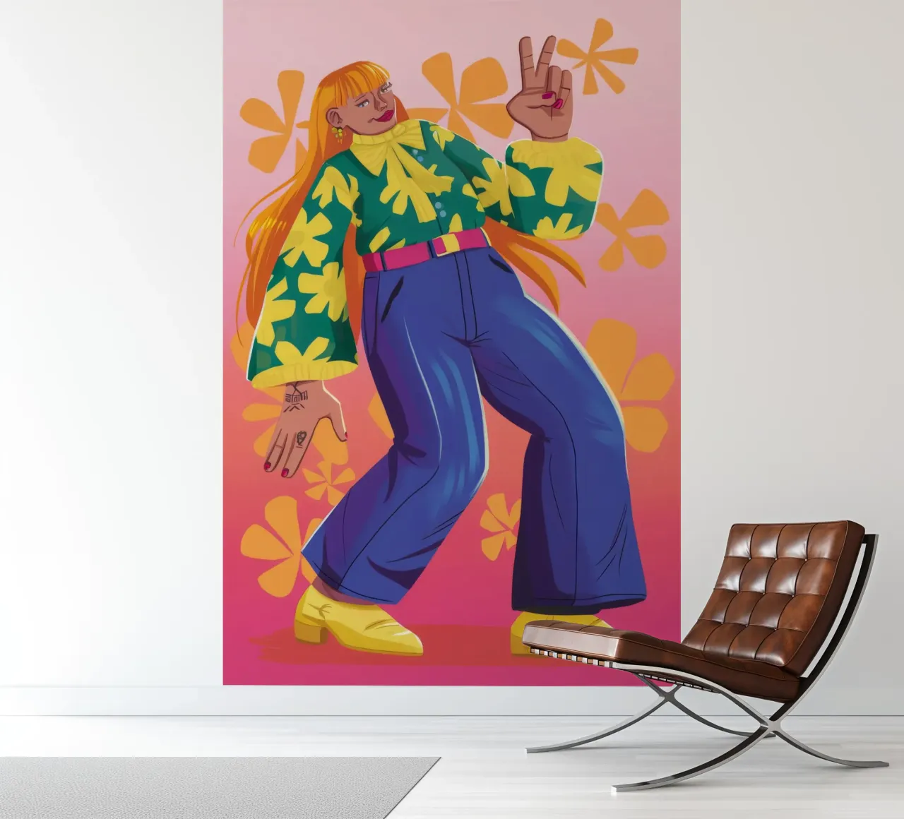 Dynamic Expression fotobehang van Petal Canvas