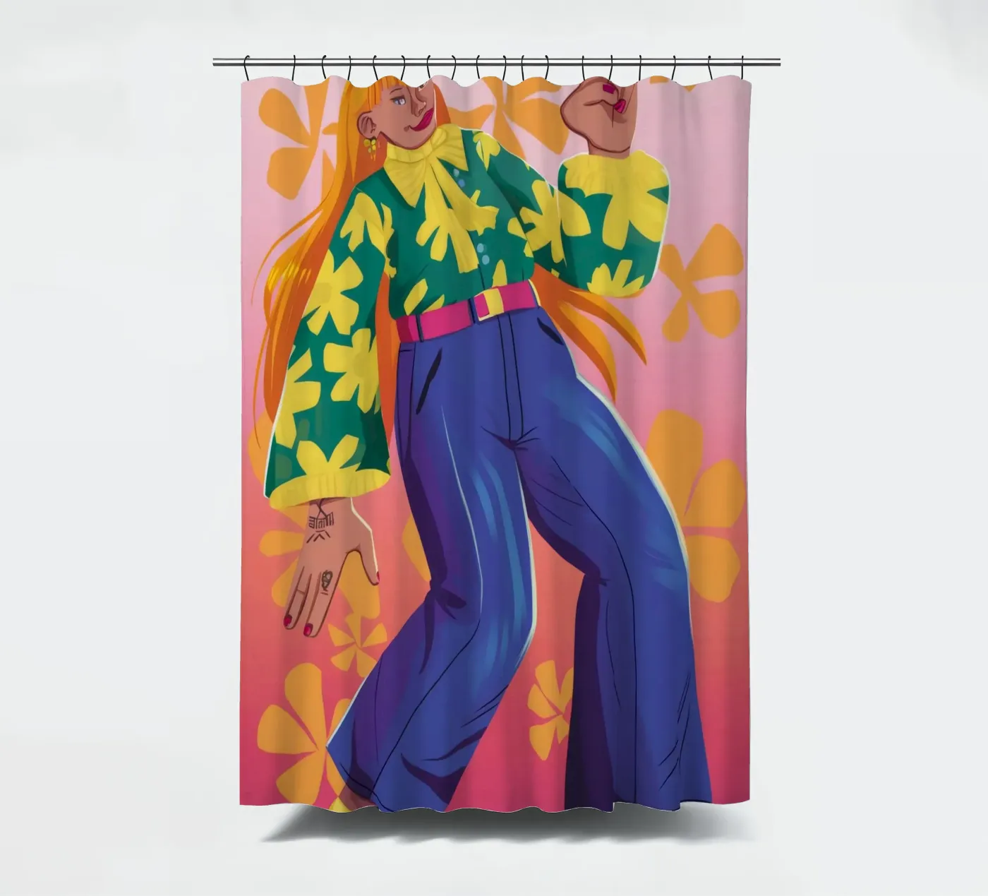 Dynamic Expression douchegordijn van Petal Canvas