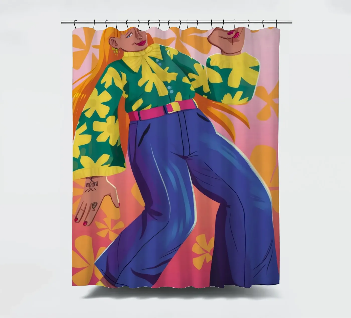 Dynamic Expression douchegordijn van Petal Canvas