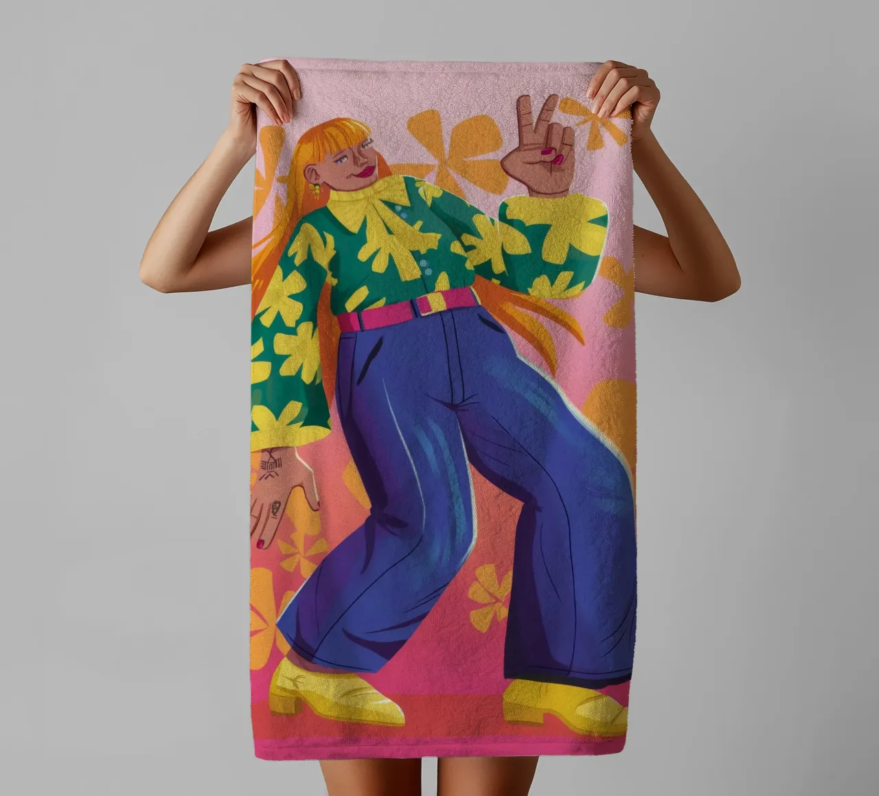 Dynamic Expression towel by Petal Canvas