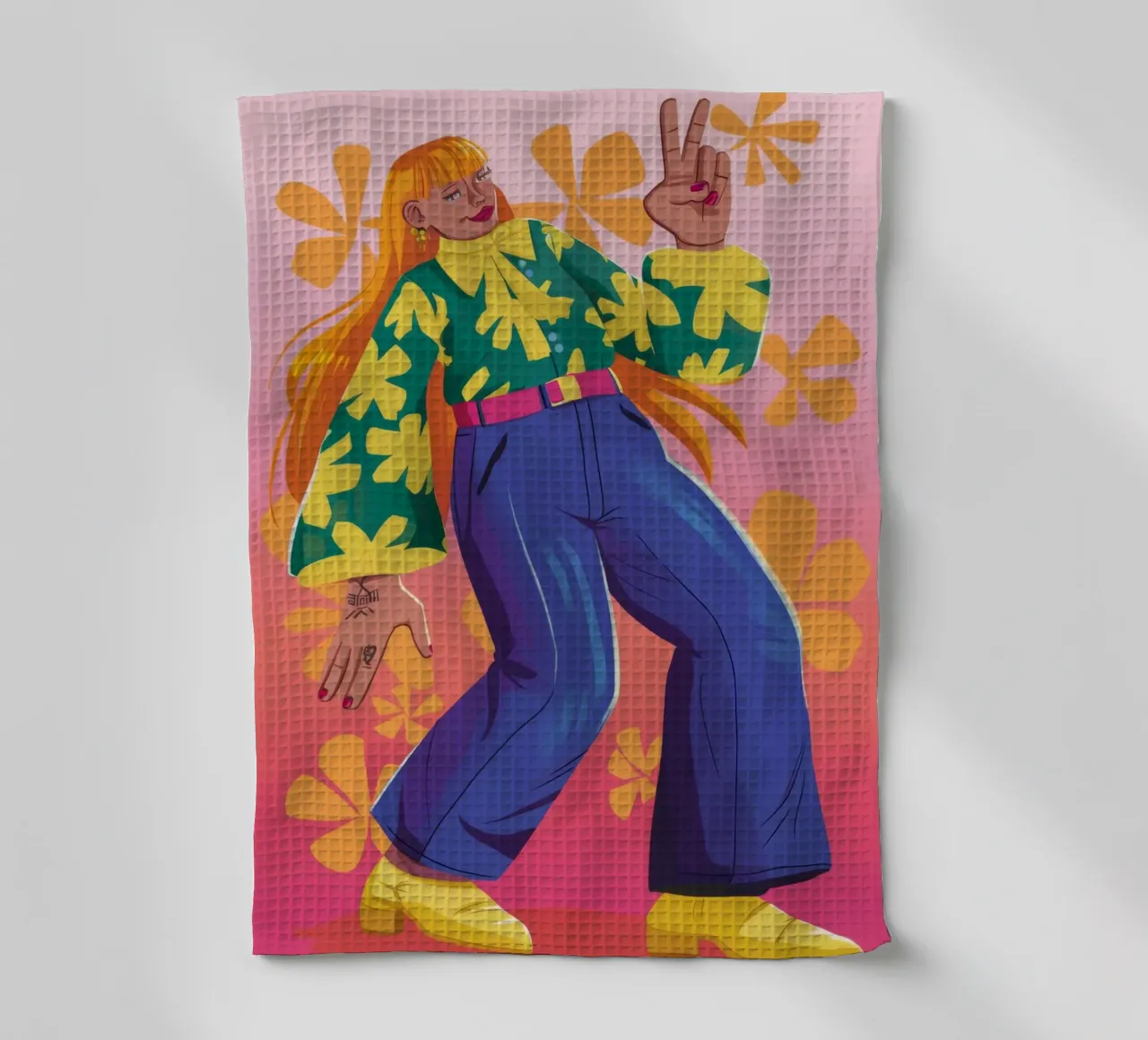 Dynamic Expression tea towel by Petal Canvas