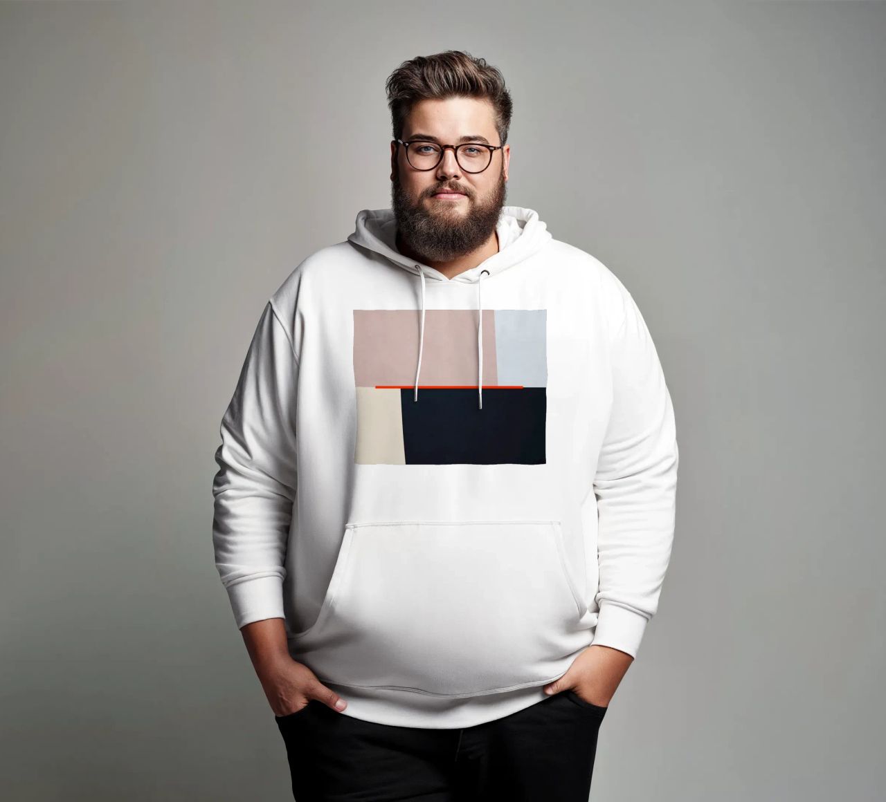 Geometric Shapes no. 10 felpa con cappuccio da adrianooliveira