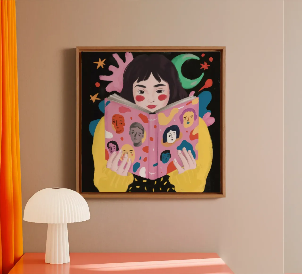 Mystical Reading canvas with Floater frame by Petal Canvas