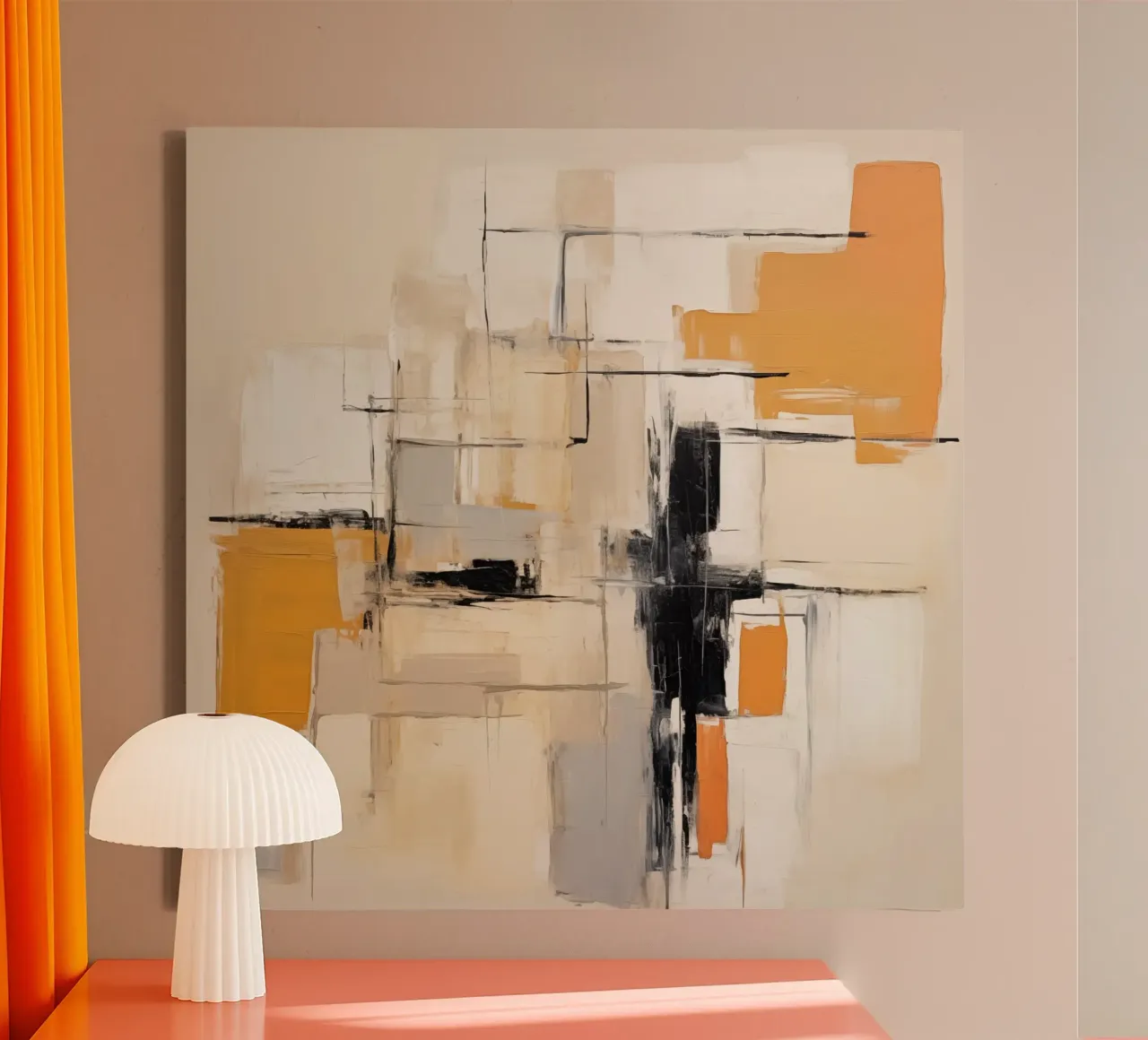 Abstract canvas met Baklijst van Imagine