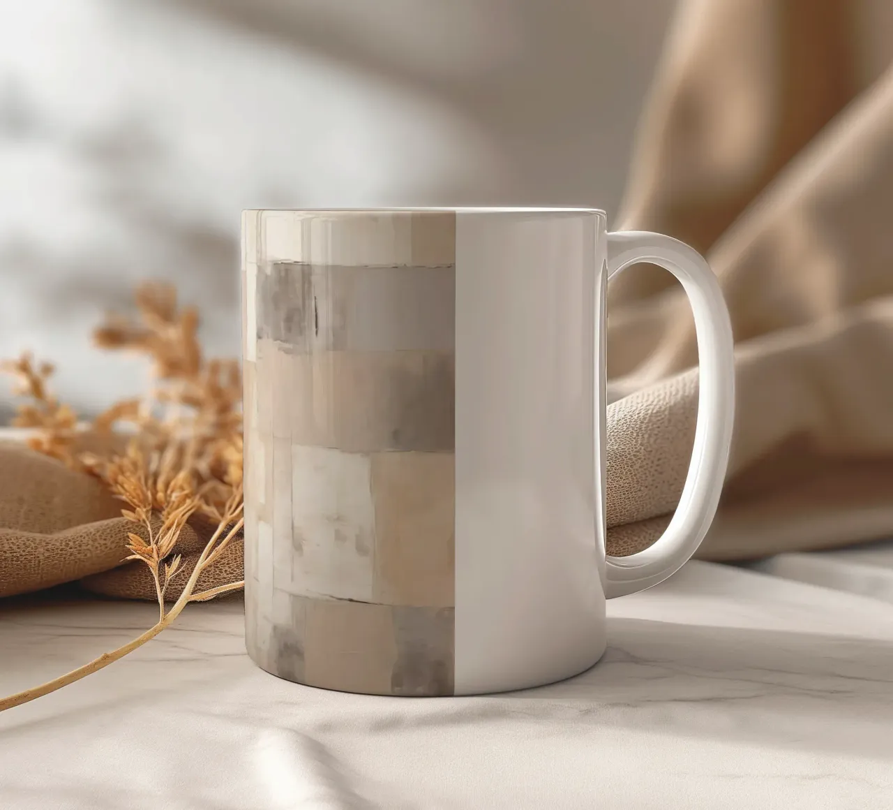 Piani astratti nei colori tortora tazza in ceramica da Imagine