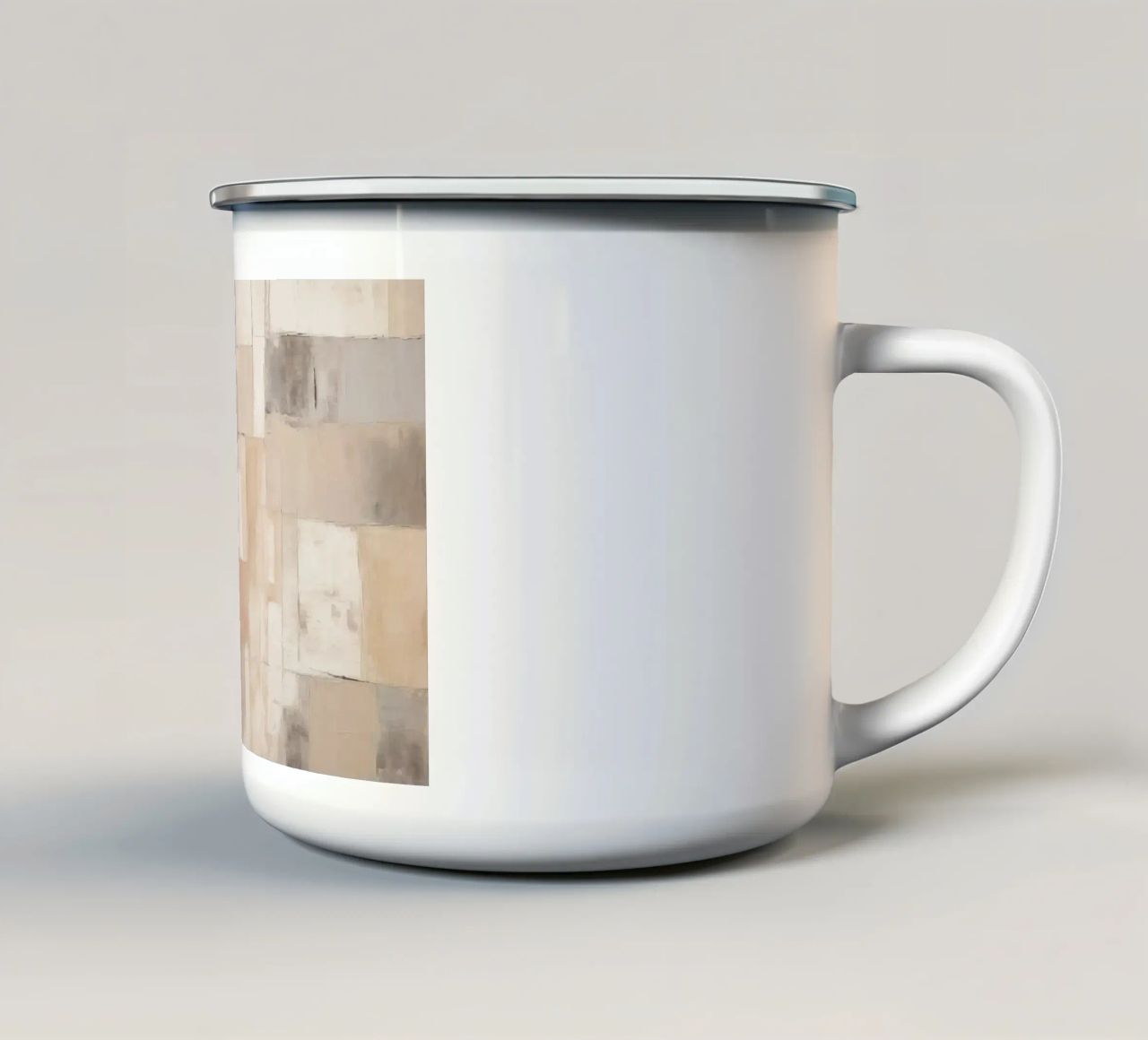 Piani astratti nei colori tortora tazza in smalto da Imagine