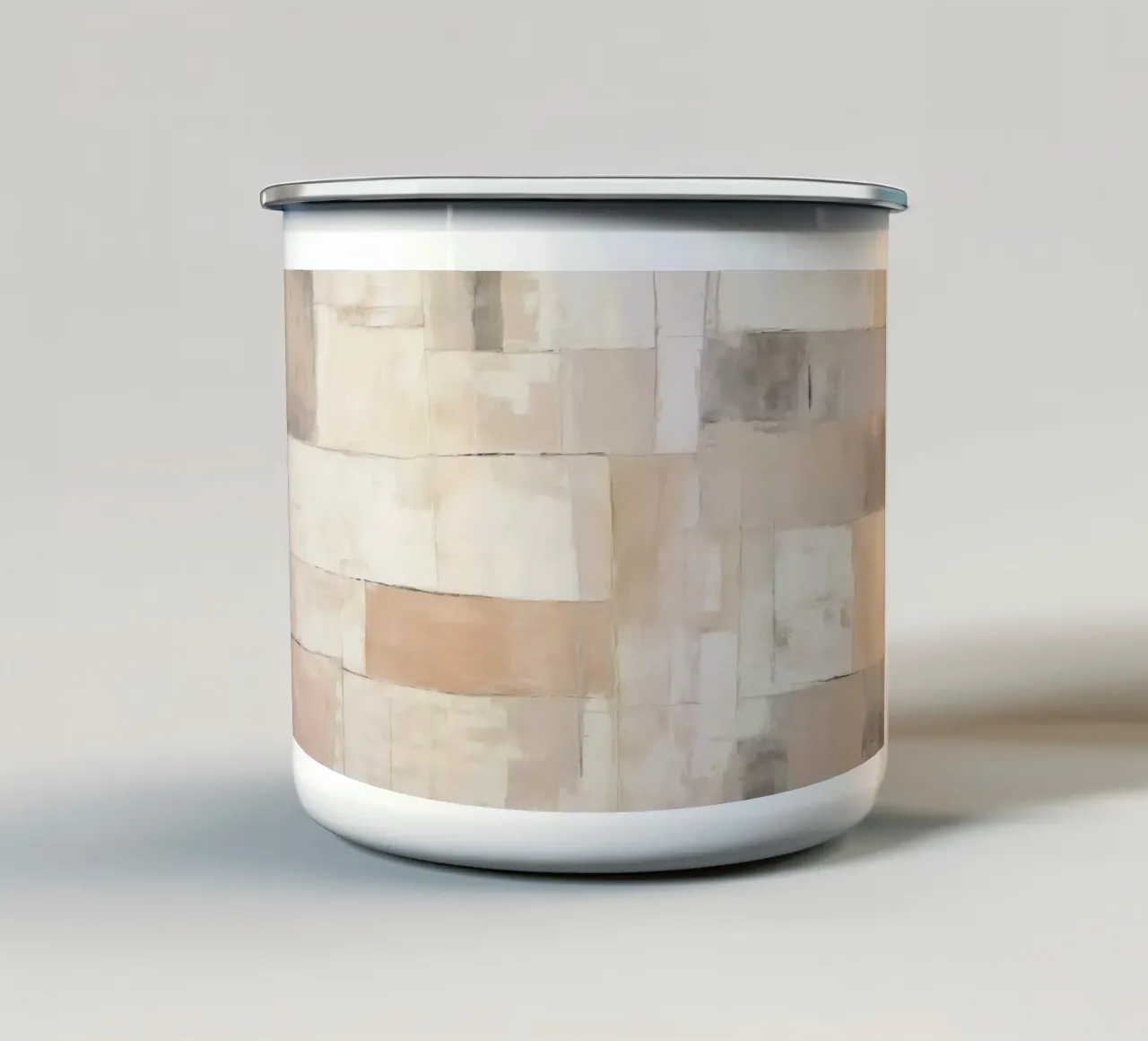 Piani astratti nei colori tortora tazza in smalto da Imagine