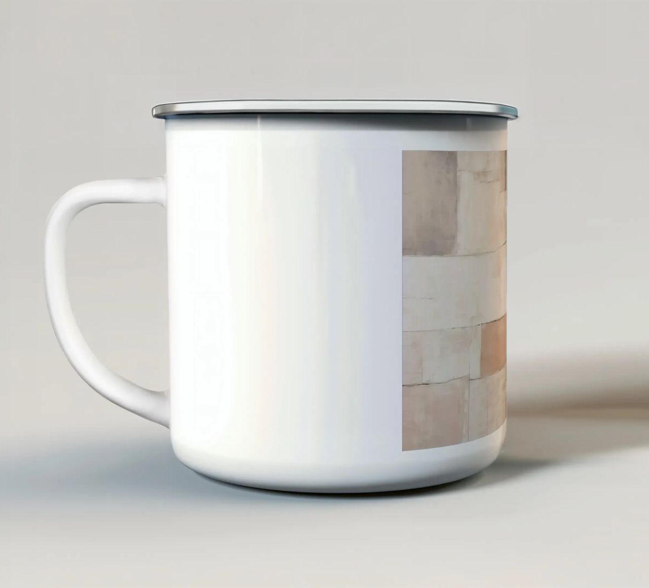 Piani astratti nei colori tortora tazza in smalto da Imagine
