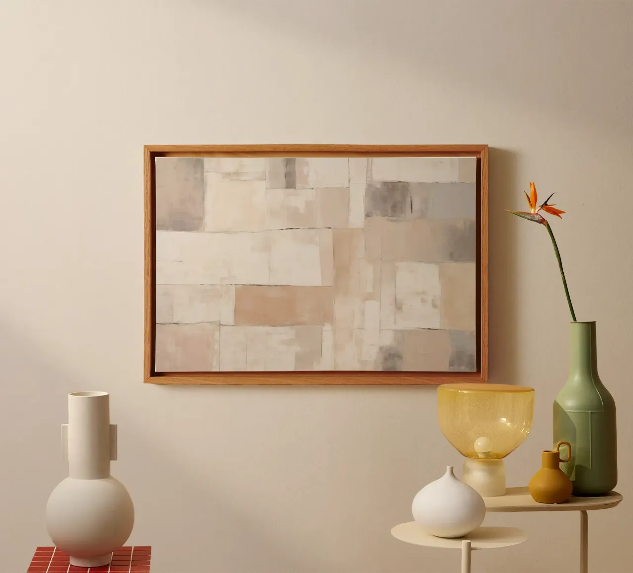 Abstract planes in taupe colours canvas by Imagine