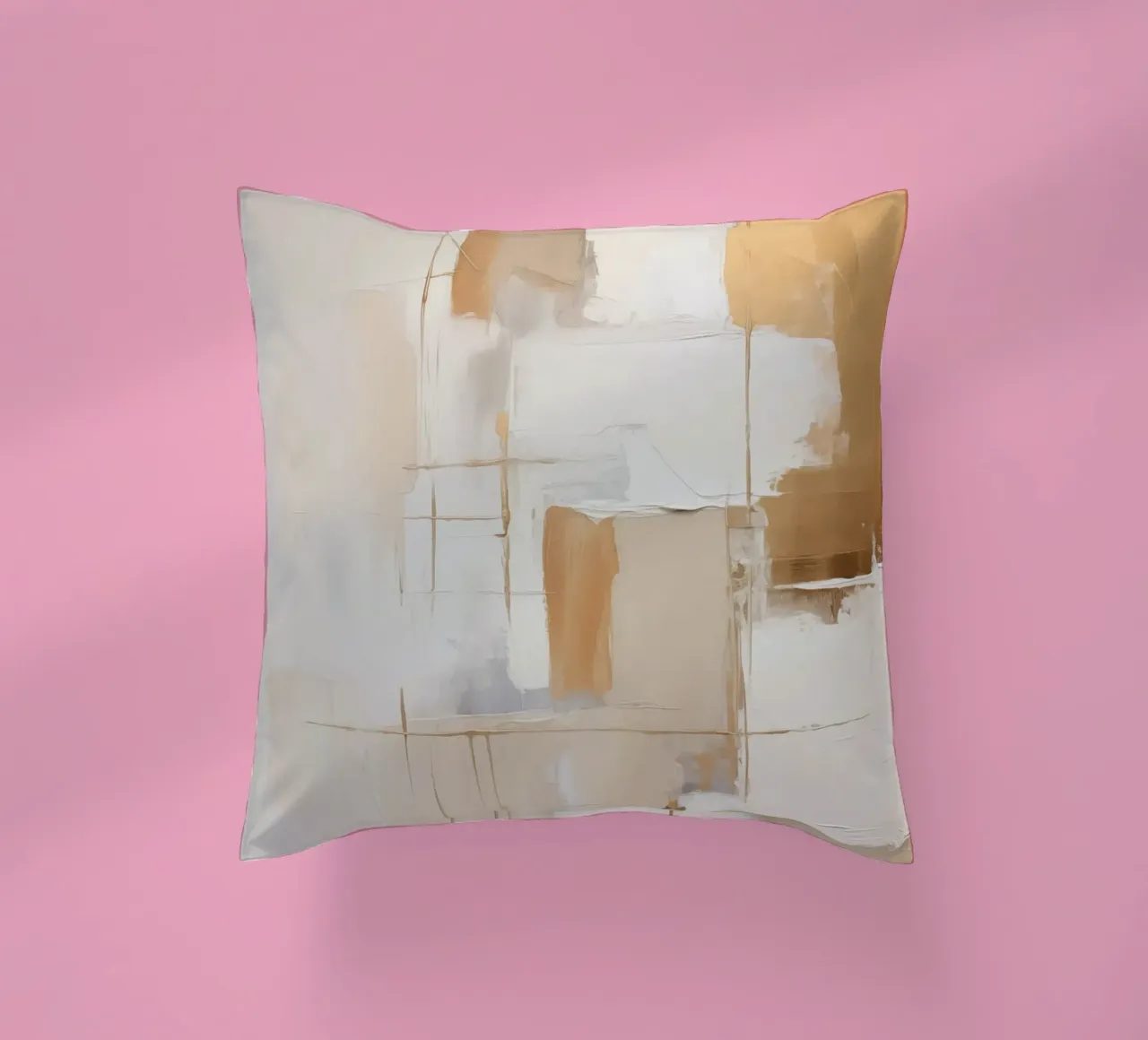 Piani astratti crema marrone cuscino da Imagine