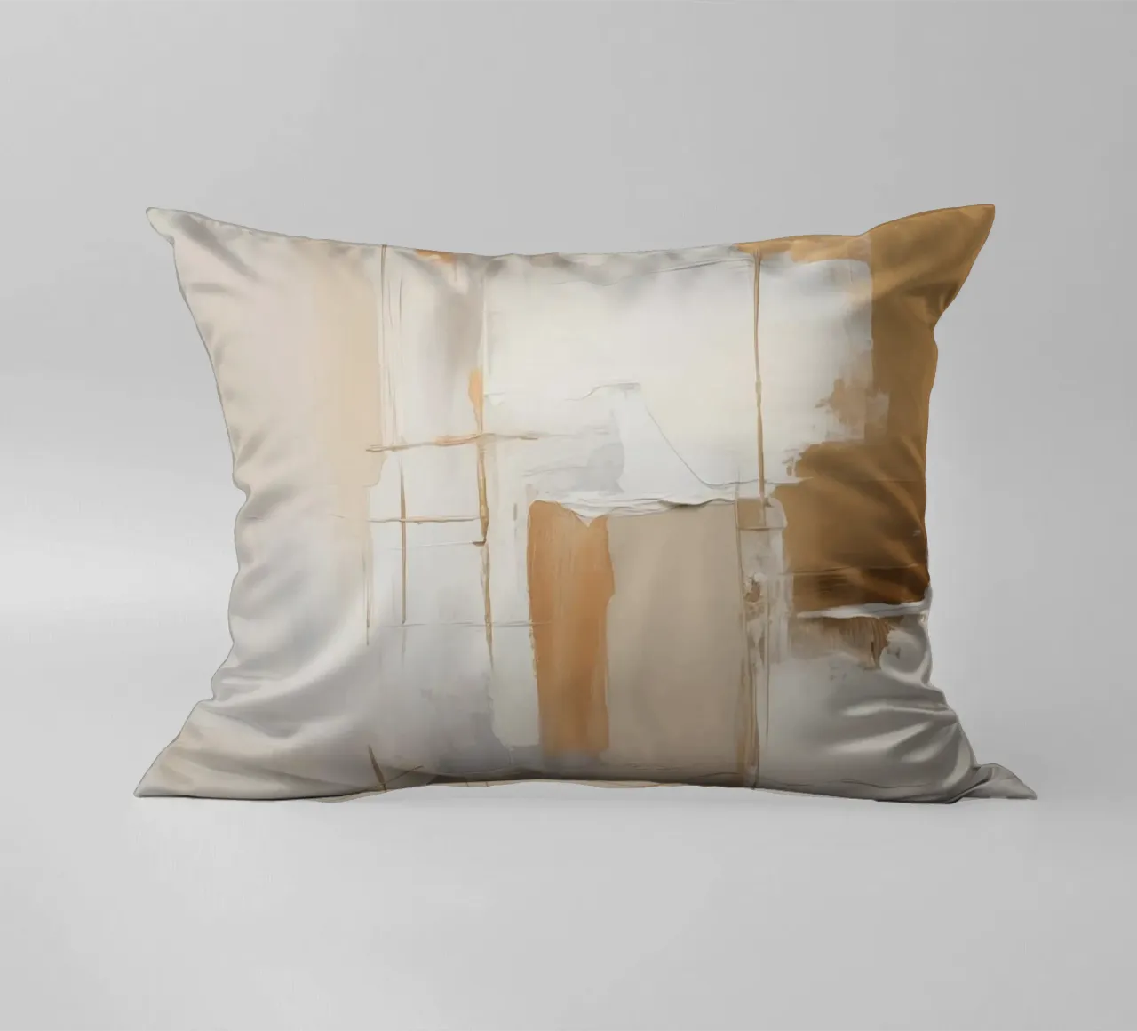 Piani astratti crema marrone cuscino da Imagine